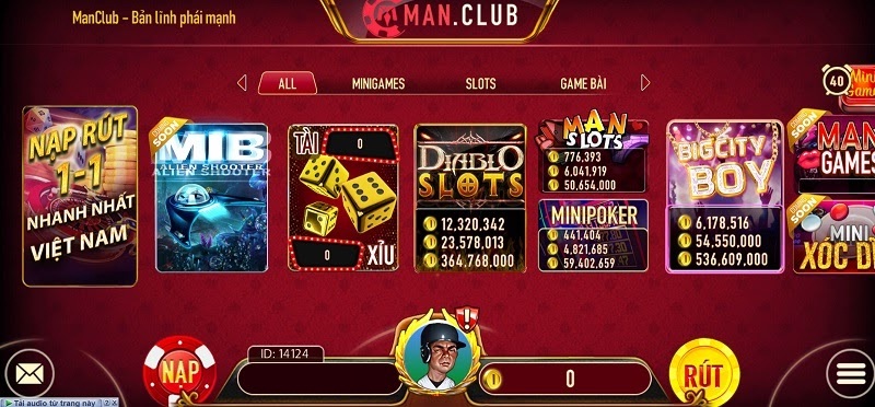 Các sản phẩm game của Man Club - Man Club đã tạo nên 1 sân chơi giải trí vô cùng hấp dẫn và độc đáo 