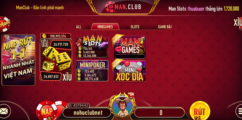 Mini game siêu tốc nhận thưởng liền tay tại cổng game Man Club